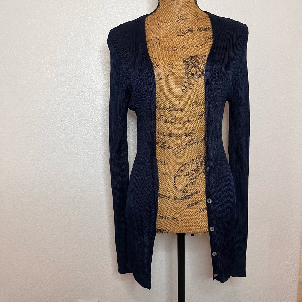 New Look Seater Womens Small Tall Navy Blue Button Down Cardigan
